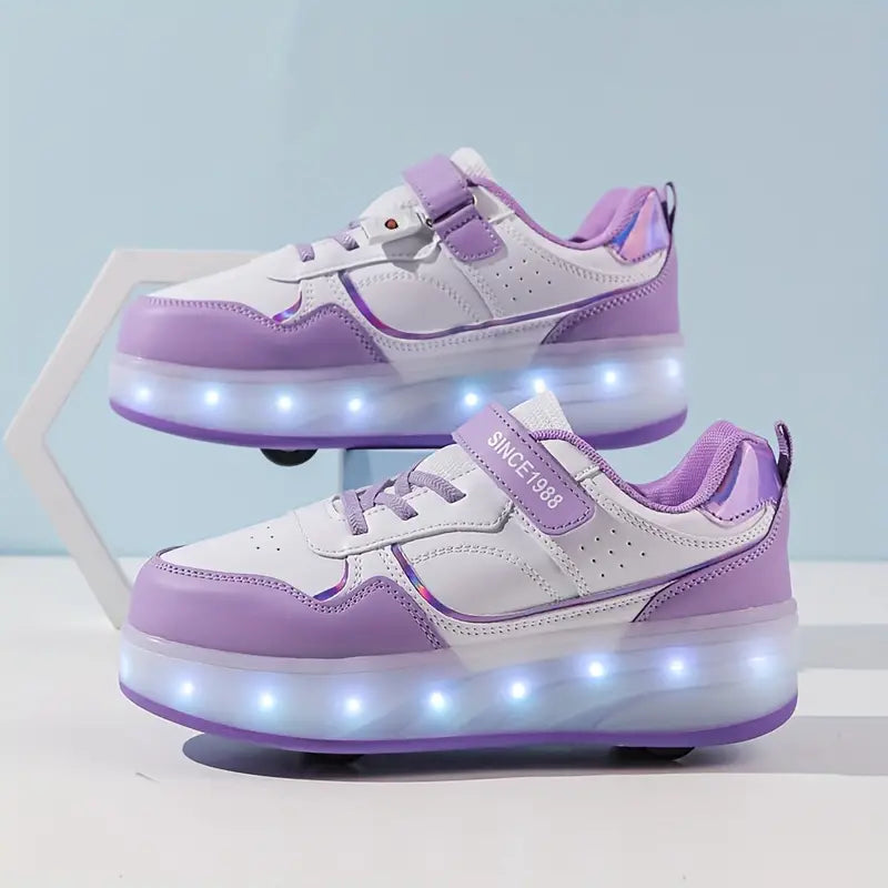 GlowSkate – Lysande Rstickad strukturskor för Aktiva Barn