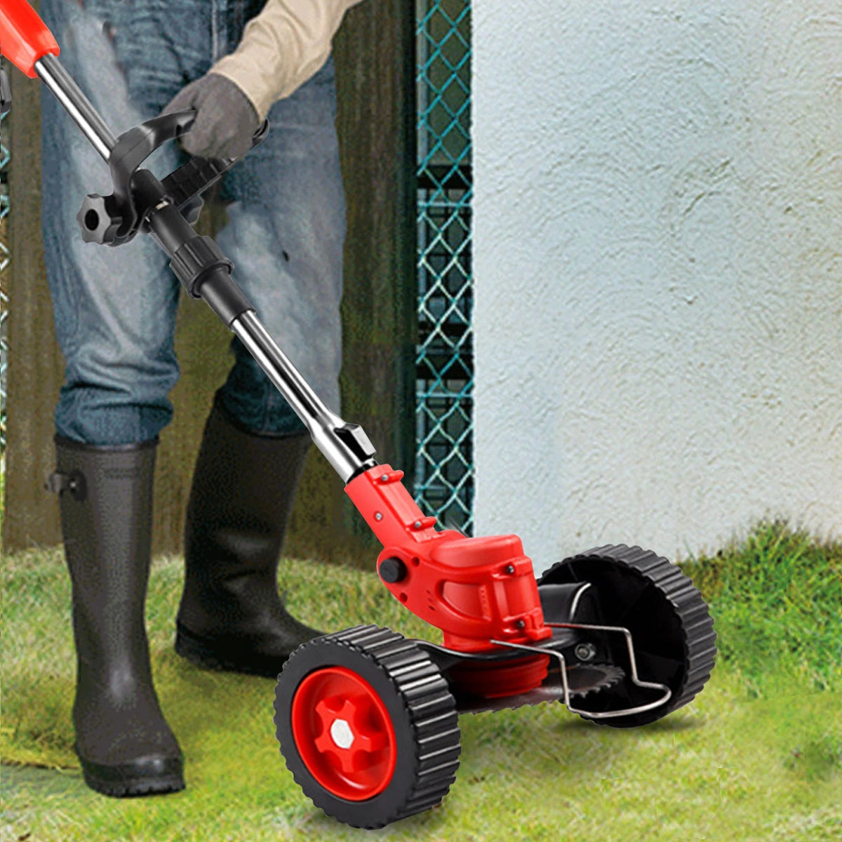 24V Kraftfull elektrisk batteridriven trådlös grästrimmer - Röd
