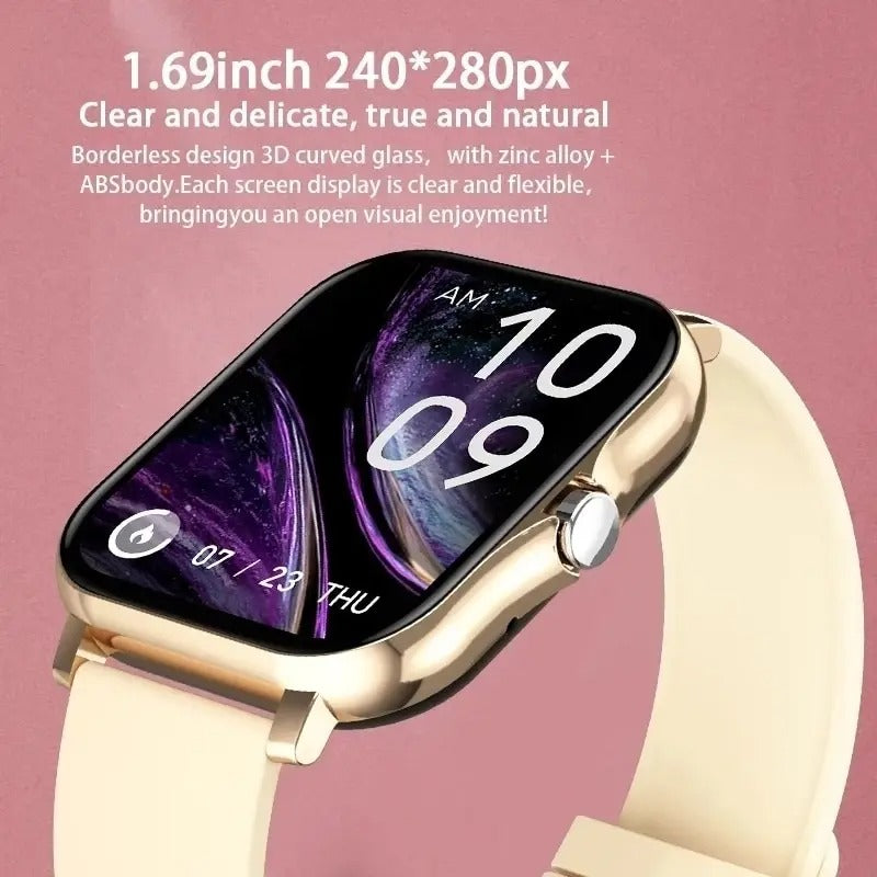 Digital Smart Watch för Män & Kvinnor Med Bluetooth Samtal, Full Touch Skärm, Fitness & Sport Tracker Carvallo