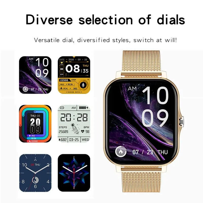 Digital Smart Watch för Män & Kvinnor Med Bluetooth Samtal, Full Touch Skärm, Fitness & Sport Tracker Carvallo
