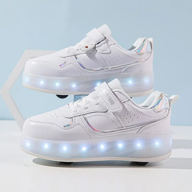 GlowSkate – Lysande Rstickad strukturskor för Aktiva Barn