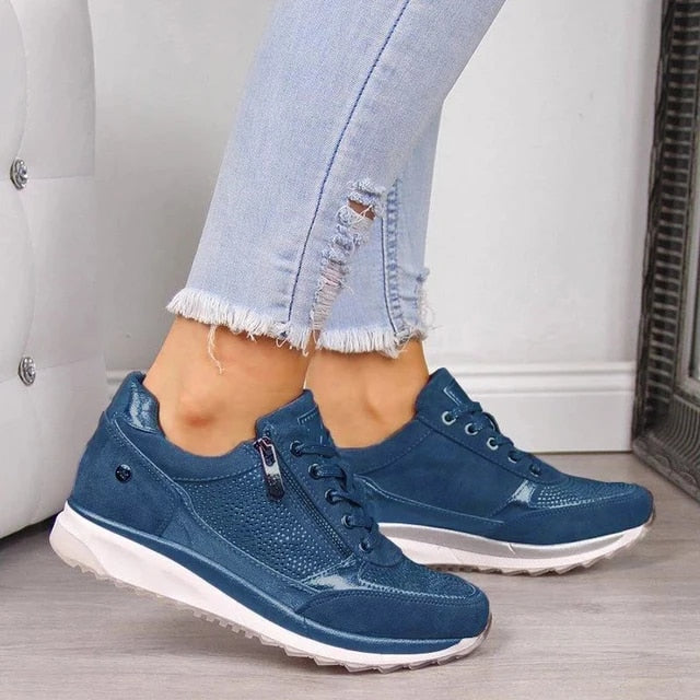 Ortopediska Andningsbara Sneakers med Dragkedja