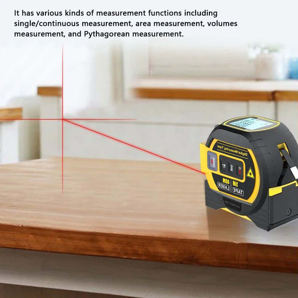 Royallure Digital Laser Avståndsmätare med Måttband Funktion – Bakgrundsbelyst, 100m Räckvidd, Minnesfunktion Carvallo