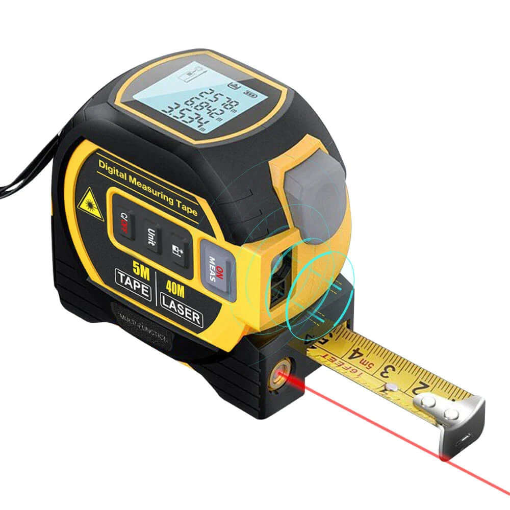 Royallure Digital Laser Avståndsmätare med Måttband Funktion – Bakgrundsbelyst, 100m Räckvidd, Minnesfunktion Carvallo