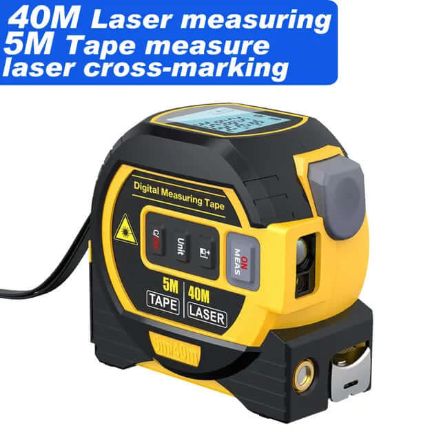 Royallure Digital Laser Avståndsmätare med Måttband Funktion – Bakgrundsbelyst, 100m Räckvidd, Minnesfunktion Carvallo