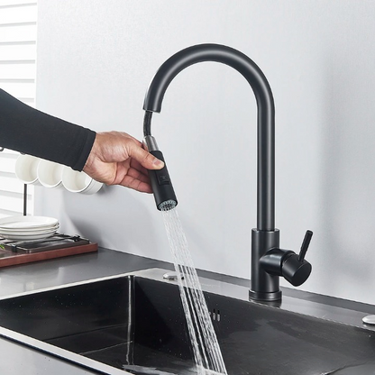 Royallure Touch-Sensor Utdragbar Kökspip – Handsfree Flöde, Svängbar Spruta & Germ-Säker Carvallo