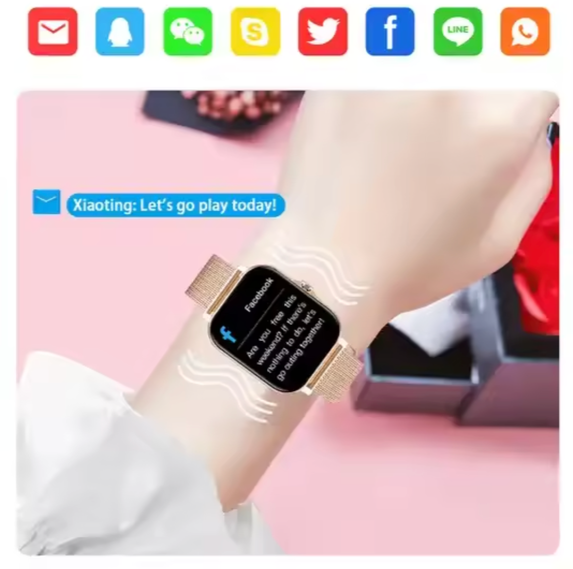 Elegant Smartwatch med Hälsotracking för Damer