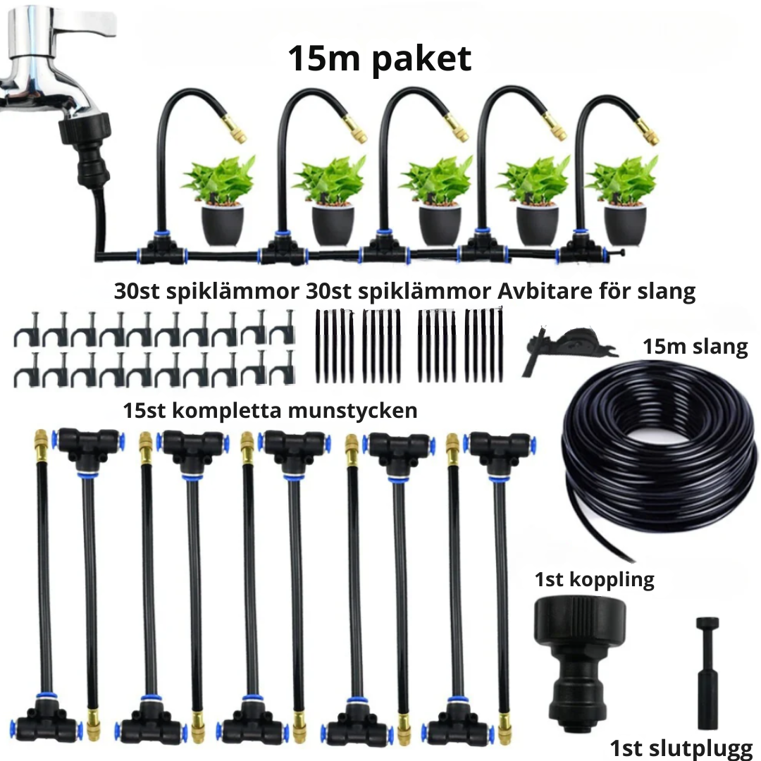 Bevattningssystem & Timer-VaruZ-15 st + 15 meter (40% rea)-Hemnix