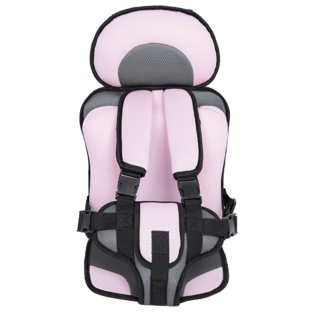 Rosa und grauer Kindersitz, tragbar, Sicherheitsgurt, Autositz, Reisen, verstellbar.