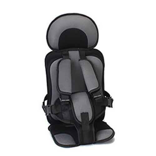 Grauer Kindersitz, tragbar, sicher, verstellbar, ideal für Autos, Reisen, Kleinkinder.