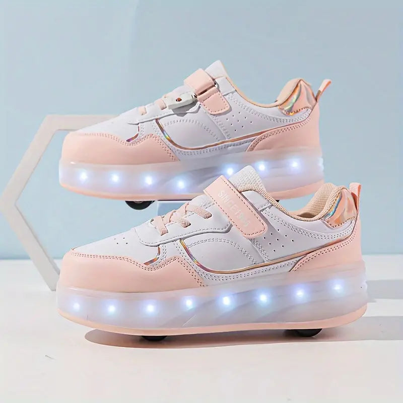 GlowSkate – Lysande Rstickad strukturskor för Aktiva Barn