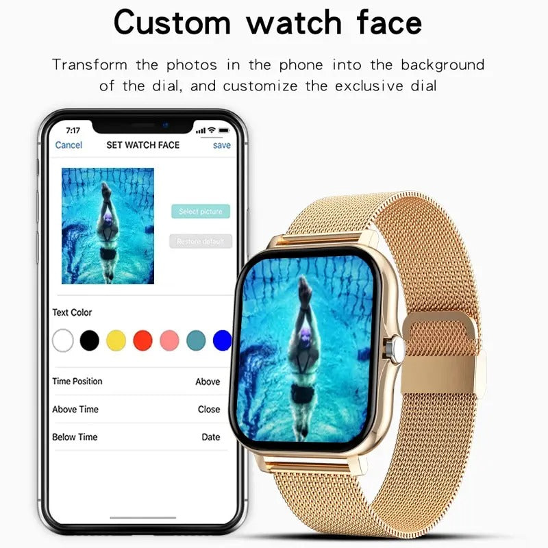 Digital Smart Watch för Män & Kvinnor Med Bluetooth Samtal, Full Touch Skärm, Fitness & Sport Tracker Carvallo