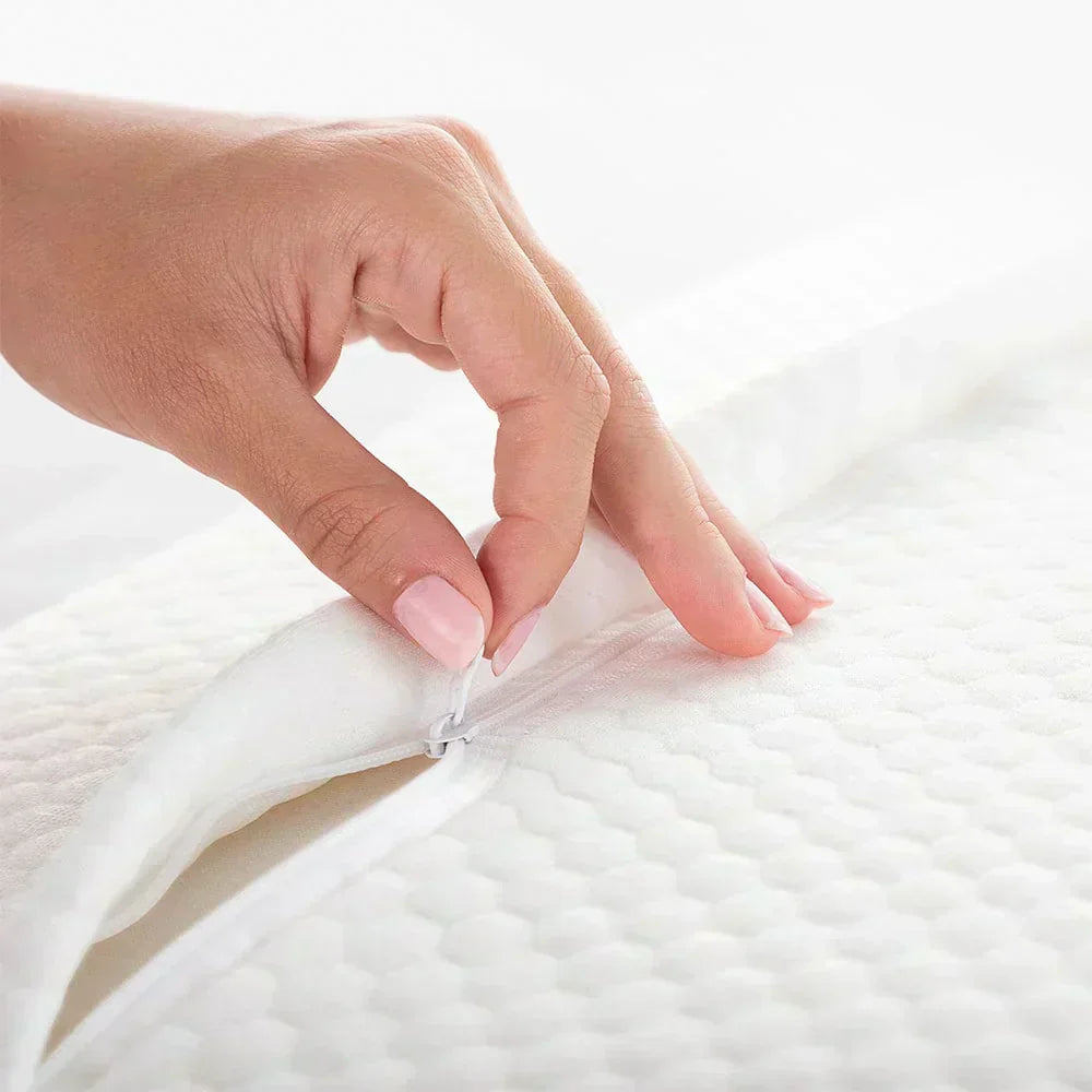 "Ergonomiskt formad ortopedisk nackkudde med lyxigt täcke för ultimat huvud- och nackstöd, perfekt för hem och resa."