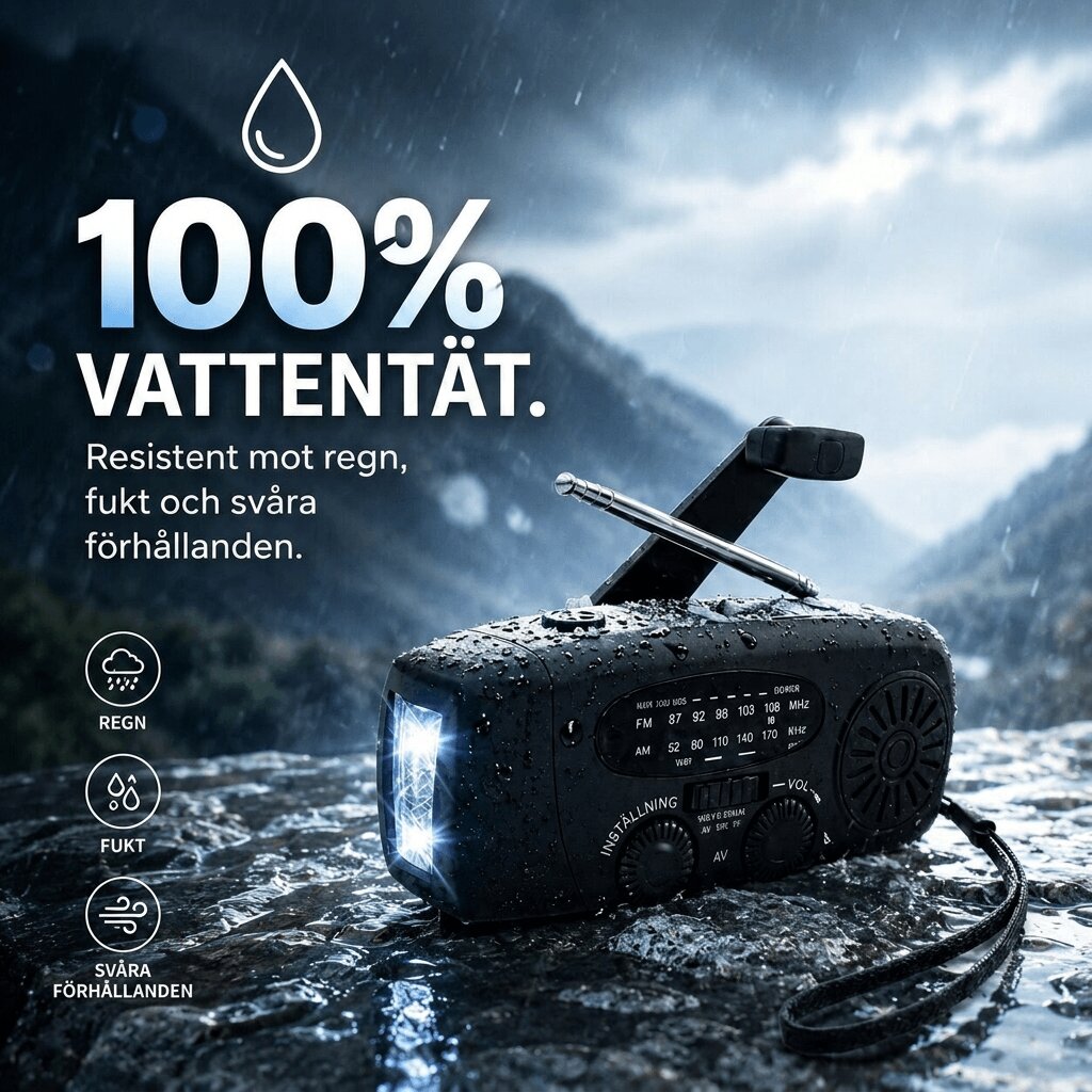 Nödradio med solcell | Räddfyr