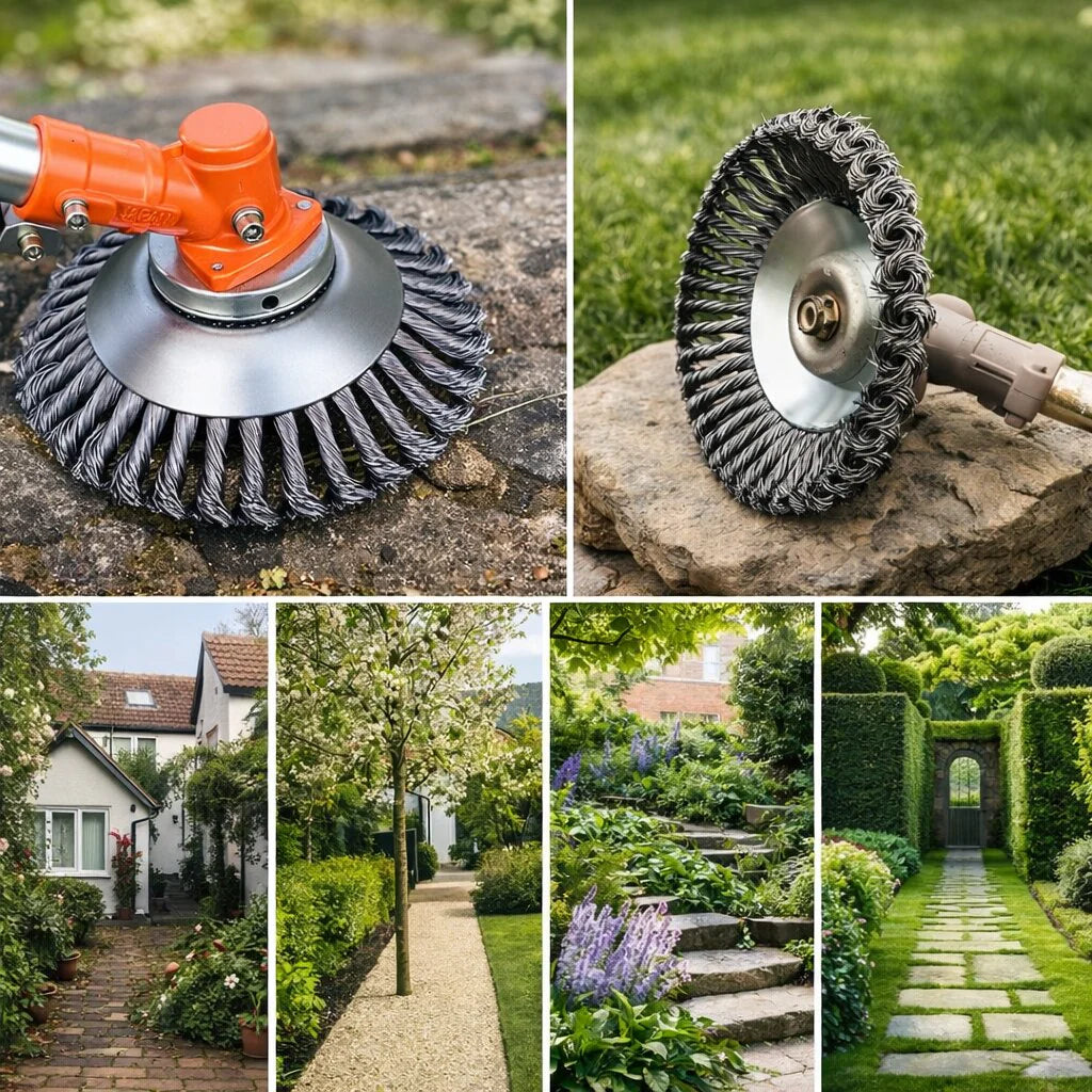 Ogräsrensare och ogräsborste för trimmer | Stålborste trimmerhuvud | Rotbor