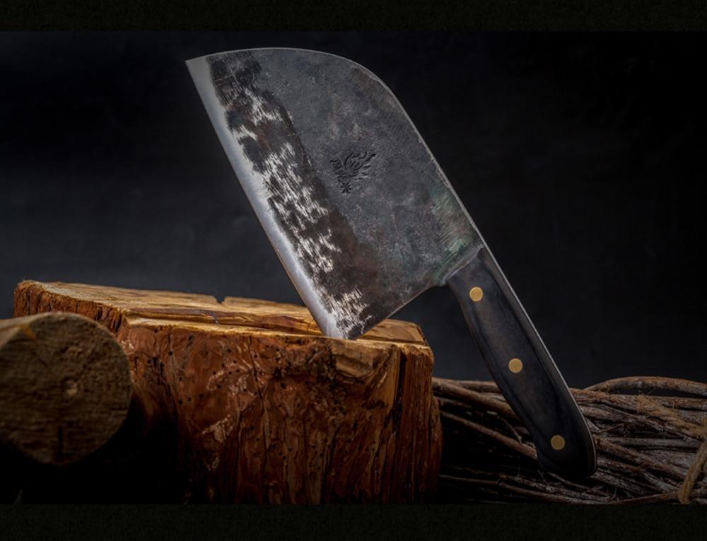 Handsmidd kolstål kockkniv Carvallo