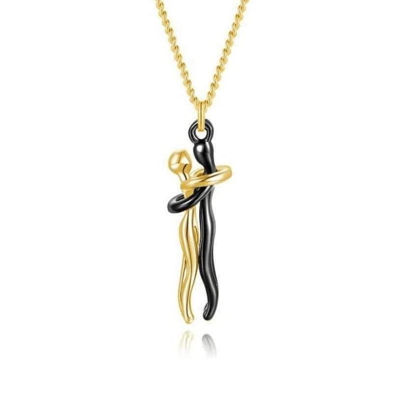 "Vackert par kram halsband i koppardesign, symboliserar evig kärlek och sammanhållning för älskare."